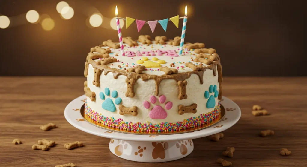 Homemade dog cake for adoption day