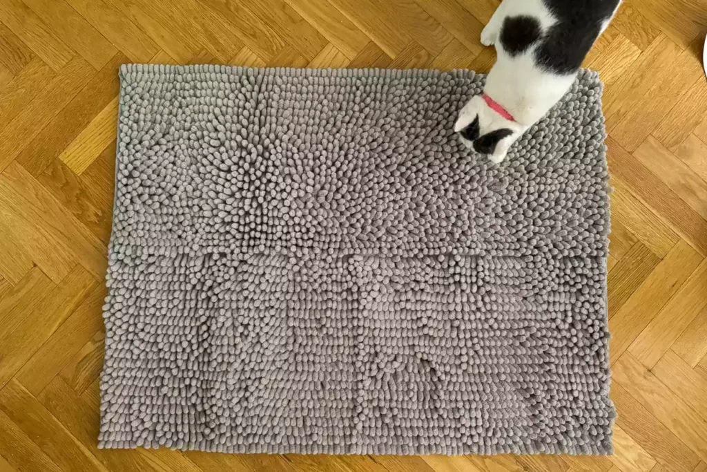 The 7 Best Cat Litter Mats for a Cleaner Home (Tested by Real Cats) 9 Close-up of CatGuru litter mat’s dual-layer design